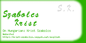 szabolcs krist business card